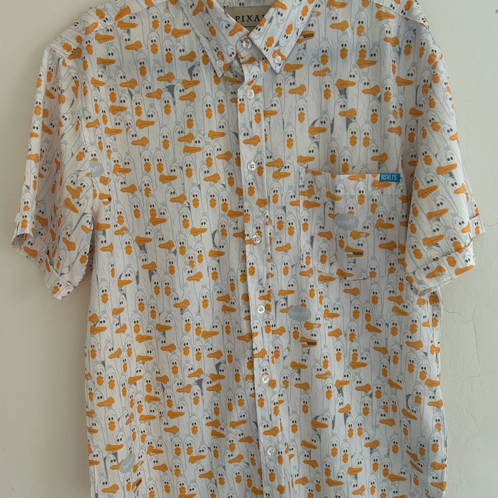 RSVLTS White and Orange Duck Pattern Shirt